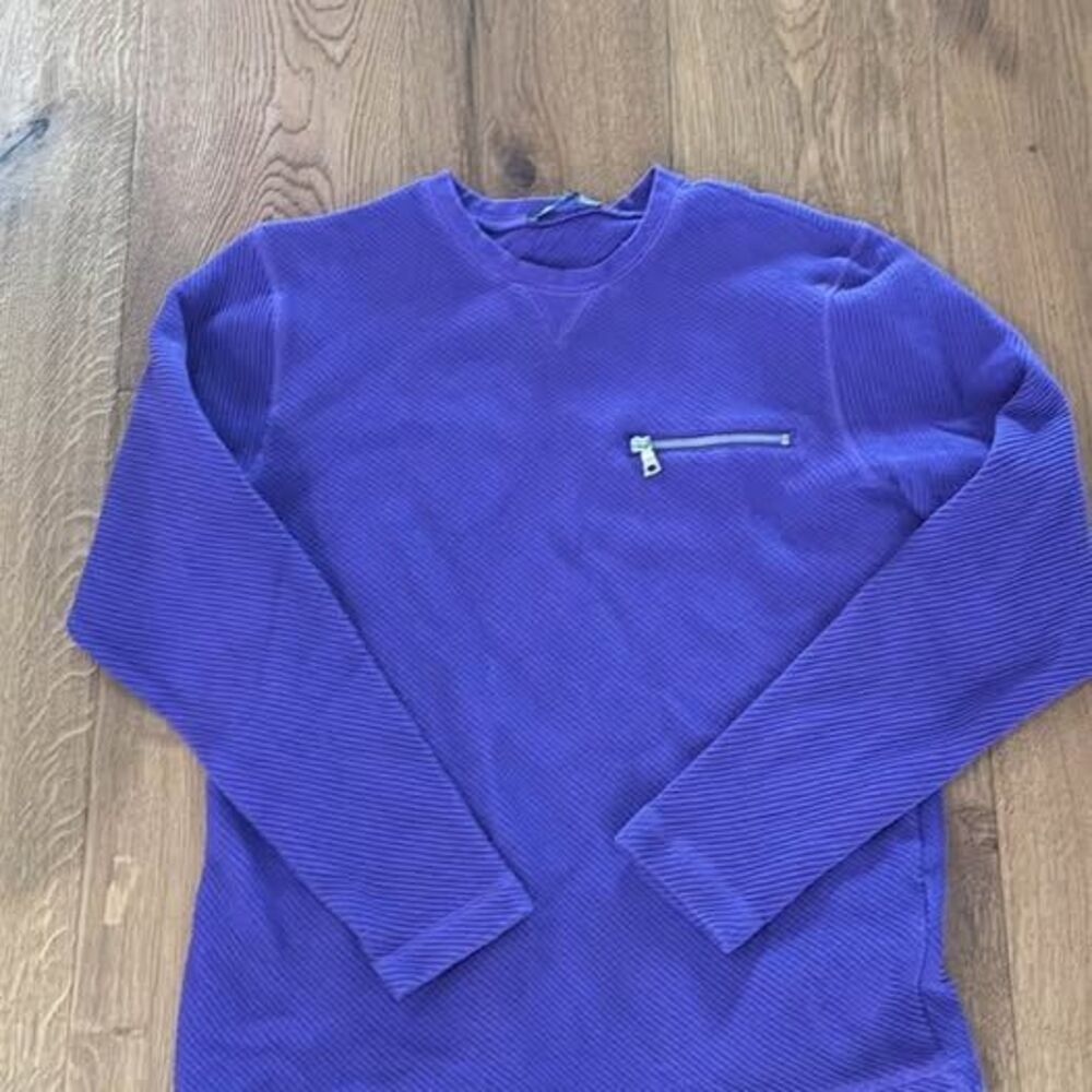 INC International Concepts Ribbed Long Sleeve Shirt purple size medium